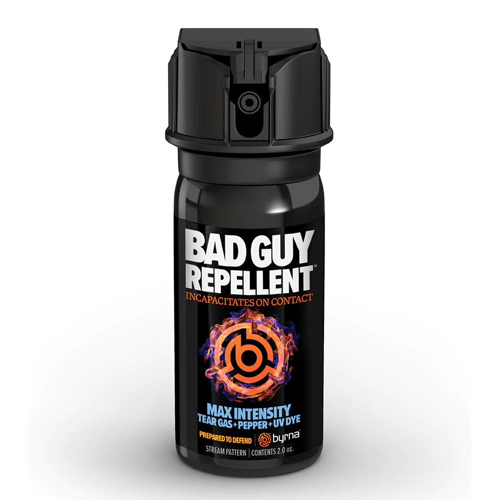 BGR MAX 2 oz cannot be shipped to New York, Alaska, Hawaii, Wisconsin, Washington DC, Michigan and New Jersey.
Product Features:
Effective range: 8-10 ft
Spray Time: 15 continuous seconds
Attacks the central nervous system, impairs vision, restricts breathing, and causes the nose to fill with mucus and skin to feel like it’s on fire – quickly incapacitates attacker
Stream spray for maximum stopping power, less cross-contamination
Attacker Tracker UV Dye lasts up to 48 hours.