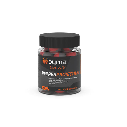 Byrna Pepper Projectiles contain a blend of Oleoresin Capsicum (OC) + PAVA making it one of the most powerful pepper projectiles on the market.
Physical effects:
Burning in throat
Wheezing
Gasping
Dry cough
Shortness of breath
Gagging
Inability to breathe
Increase your confidence while keeping yourself and your family safe.