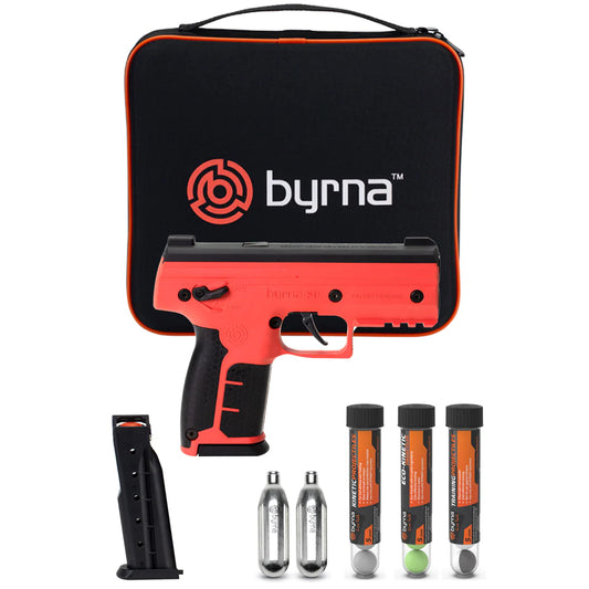 The Byrna SD (Self Defense) is the successor of the Byrna HD. It has been re-engineered for optimal performance. Powered by compressed air (CO2), the Byrna SD shoots .68 caliber round kinetic and/or chemical irritant projectiles that can disable a threat from up to 60-feet away. It is an incredibly powerful and non-lethal self-defense weapon.