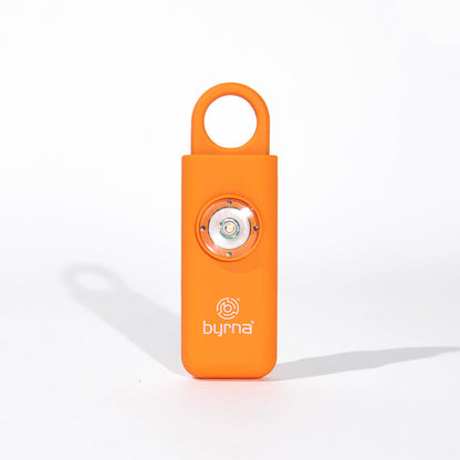 Packaged with a carabiner that conveniently attaches to the Byrna Banshee to backpacks, purse straps, and pant belt loops for quick access during emergencies
• Durable, water-.resistant
• Replaceable batteries that last up to 1 year • Ideal for students, adults, seniors, and outdoor enthusiasts

*130dB is equivalent to hearing a military jet aircraft take-off from 50 ft. away.

Available in Black/Green/Orange