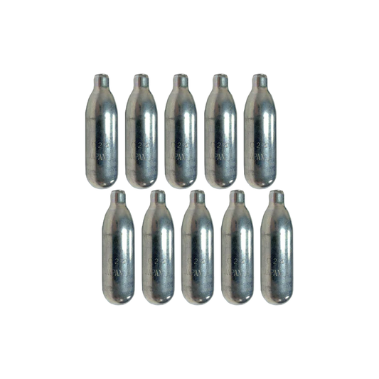 It is recommended to keep an unpunctured cylinder in your launcher at all times for self-defense purposes. Punctured cylinders within your Byrna Launcher will leak over time.

8 Gram Cartridges WILL ONLY FIT EP and SD MODELS ONLY

12 Gram Cartridges WILL ONLY FIT LE MODELS