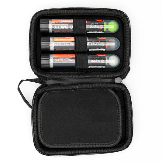 *Note: Projectiles and CO2 not included

A must-have accessory, this semi-hard C02 + ammo carry case constructed with a sturdy industrial-strength zipper allows you to conveniently transport, store and protect six (6) C02 canisters and three (3) tubes of projectiles everywhere you go.

Specs:
Dimensions: 6" x 4.5" x 2.3"
Weight: 4.5 oz