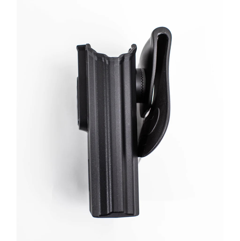 Compatible with all Byrna Pistol Style Launchers, Launcher Only.  Not compatible with lights and lasers installed.

The LEVEL II Holster is molded in modern design and built tough to withstand the harshest environments. Compatible with all Byrna pistol-style launchers without an accessory attached.

