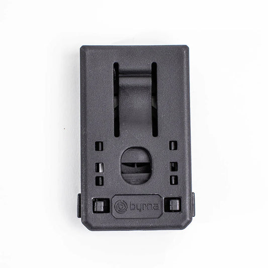 *HOLSTER NOT INCLUDED

The Level II Holster Belt Clip Adapter is an add-on that can be used to convert the Byrna Level II holster from the standard paddle grip to secure, belt attached holster.