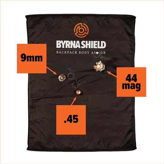 Chaleco antibalas tipo mochila Byrna Shield